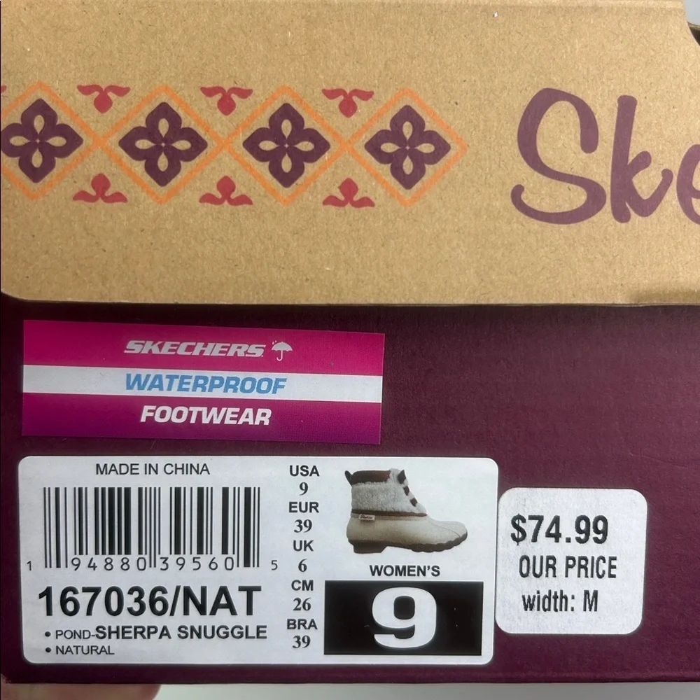 NWT Sketchers Waterproof  Pond Sherpa Snuggle Boots Women’s Size 9